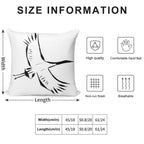 Japanese Crane in Flight Soft Short Plush Fabric Throw Pillow