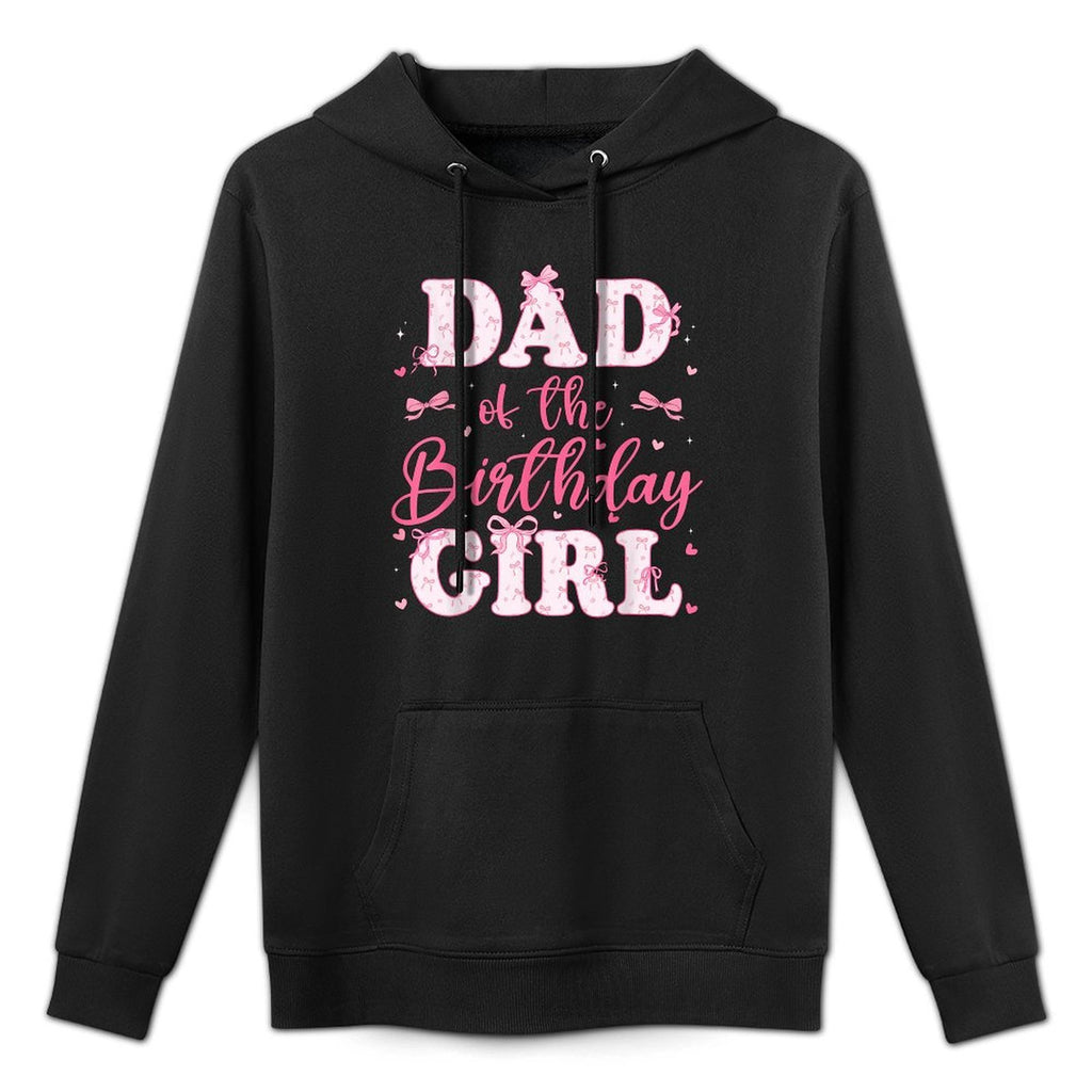 Dad Of The Birthday Girl Coquette Bow Birthday Family Breathable Fabric Hoodie