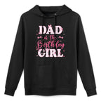 Dad Of The Birthday Girl Coquette Bow Birthday Family Breathable Fabric Hoodie