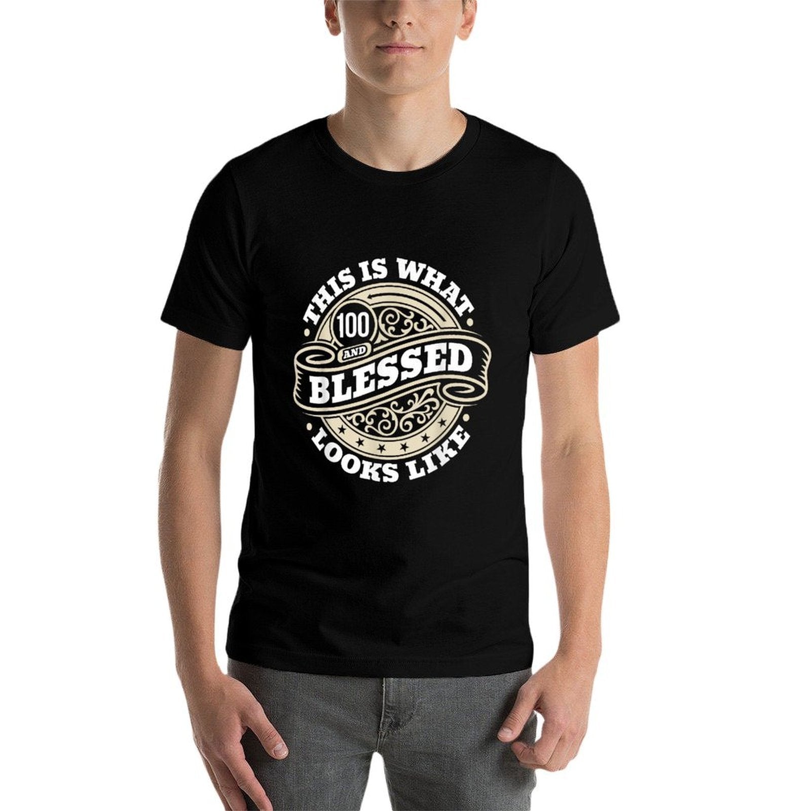 100th Birthday Age 100 Blessed I Religious 100th Birthday  Versatile T-Shirt