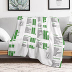 Excel Shortcuts White And Black Wrinkle-free Throw Blanket