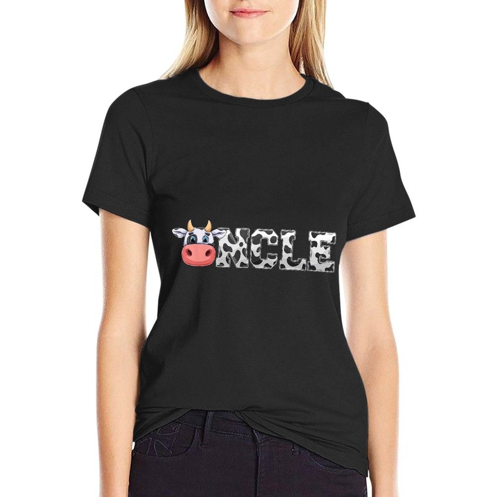 Uncle Cow Print Cowboy Animal Pattern Farmer Cow Uncle  Trendy Pattern T-Shirt