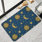 90s Whimsi-goth Celestial Sun And Moon Pattern  Multi-Purpose Bath Mat