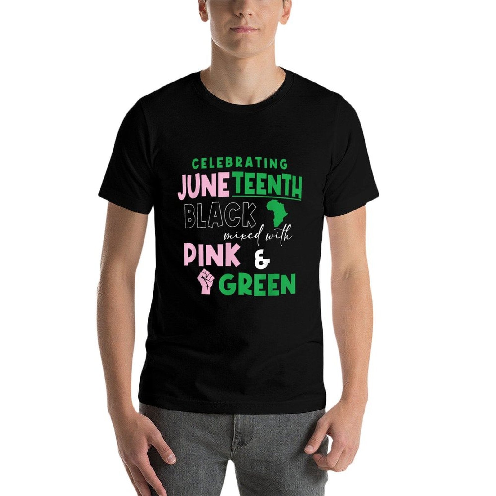 Celebrating Juneteenth Black Mixed with History Pink  Polyester Blend T-Shirt