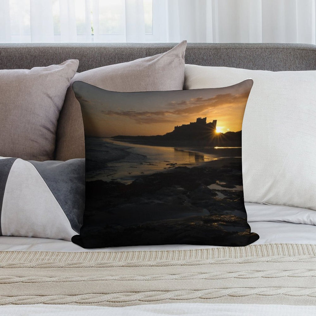 Bamburgh Castle - Sunrise Soft Multiple Sizes Throw Pillow