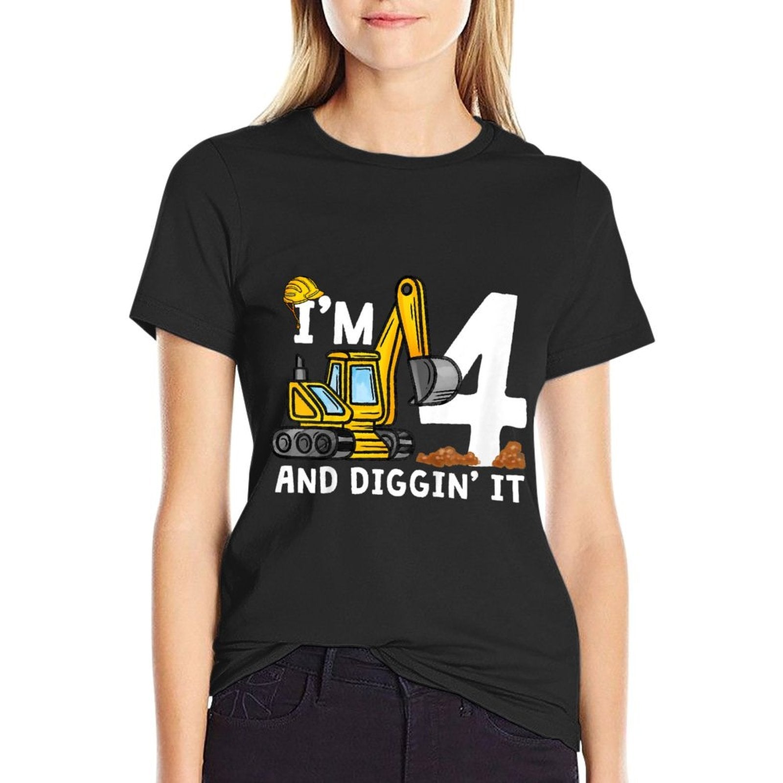 4th Construction Birthday I'm 4 And Digging It 4 Years Old  Eco-friendly Material T-Shirt