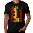 30th Birthday Spanish Gifts Men Women 30 Year Old 1991  Ribbed Collar T-Shirt