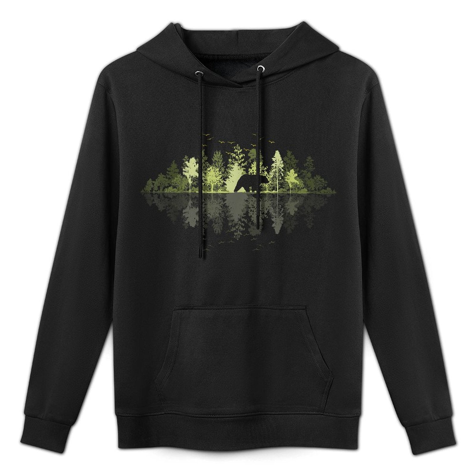 Trees Reflection Wildlife Nature Animal Bear Outdoor Forest Layering Staple Hoodie