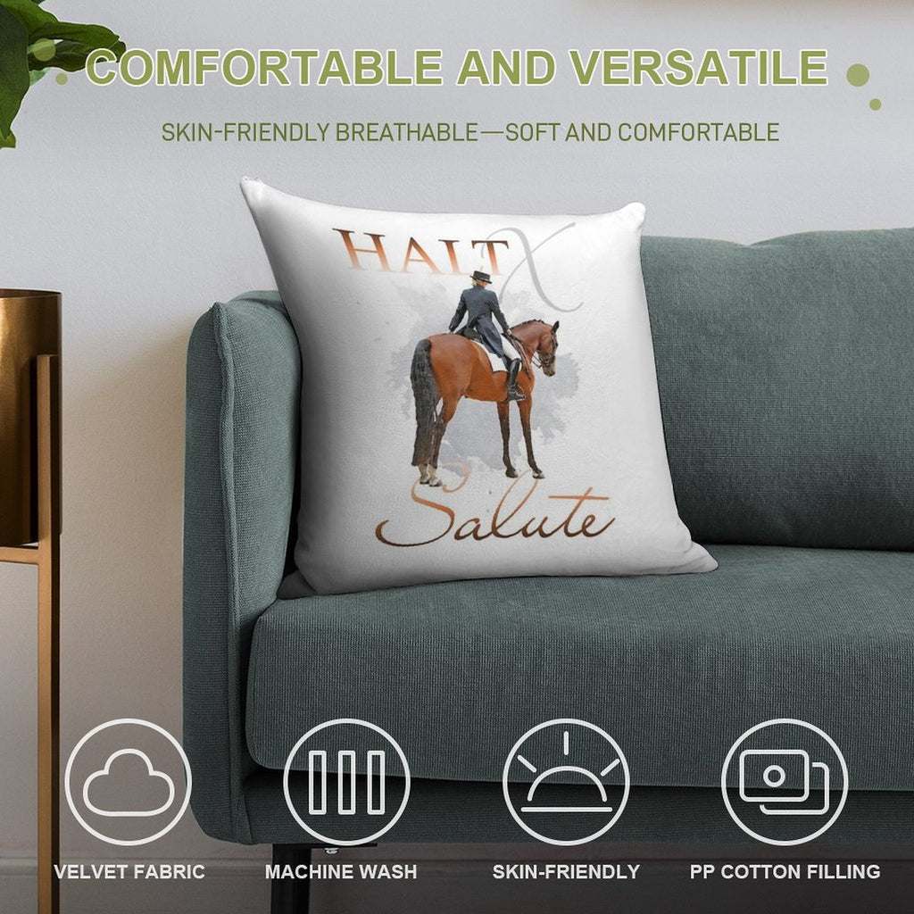 Halt X Salute Soft Home Decor Throw Pillow