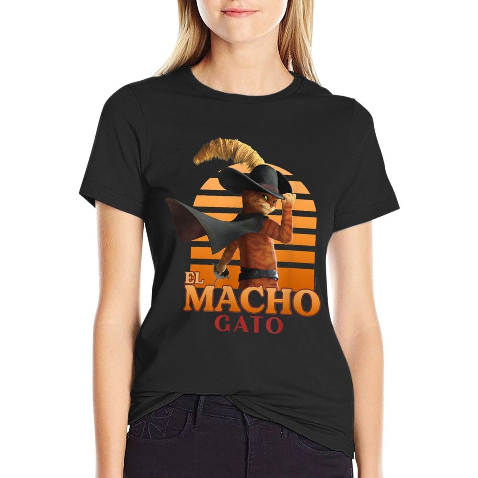 DreamWorks Puss In Boots The Last Wish El Macho Gato Logo  Cotton T-Shirt