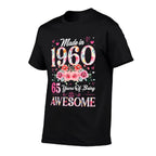 65 Year Old Made In 1960 Floral 65th Birthday Women  Odor-resistant T-Shirt