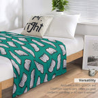 Bookish Reading Pattern in Jade Sustainable Throw Blanket