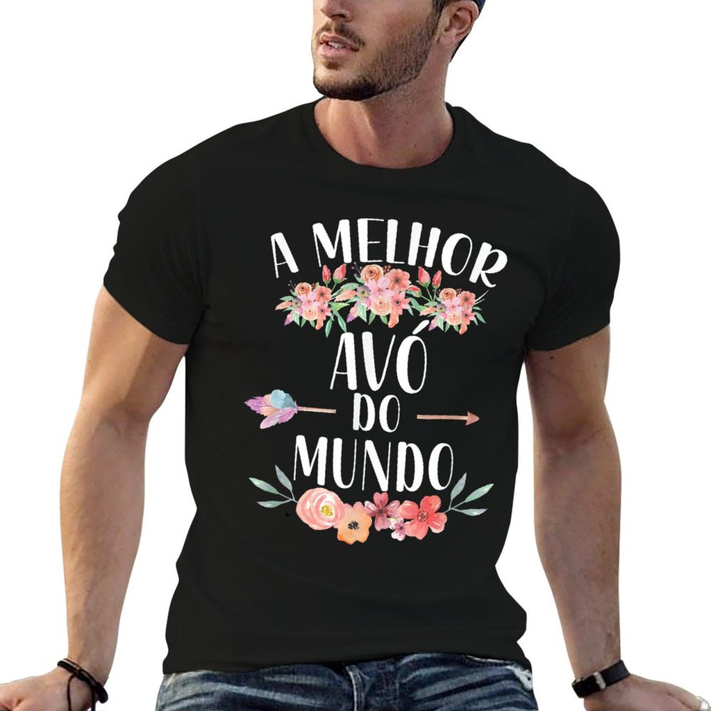 A Melhor Avo Do Mundo Portuguese Grandma Floral  Oversized Silhouette T-Shirt
