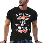 A Melhor Avo Do Mundo Portuguese Grandma Floral  Oversized Silhouette T-Shirt