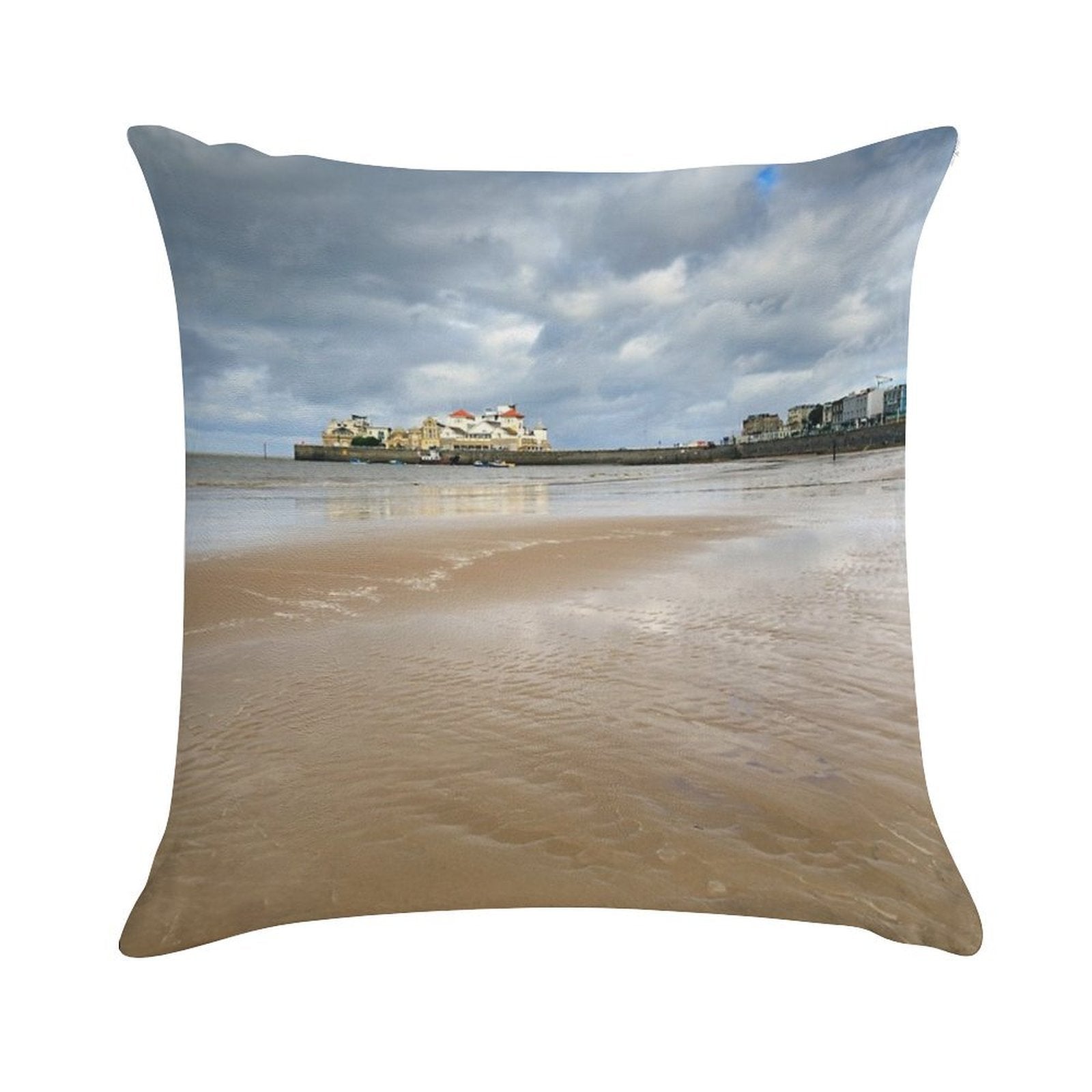 Towards Kingstone Island Weston-Super-Mare Soft Warmth Comfort Throw Pillow