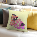 Pink Hot Girl Summer Fashion Platform Heel Soft Style Accent Throw Pillow