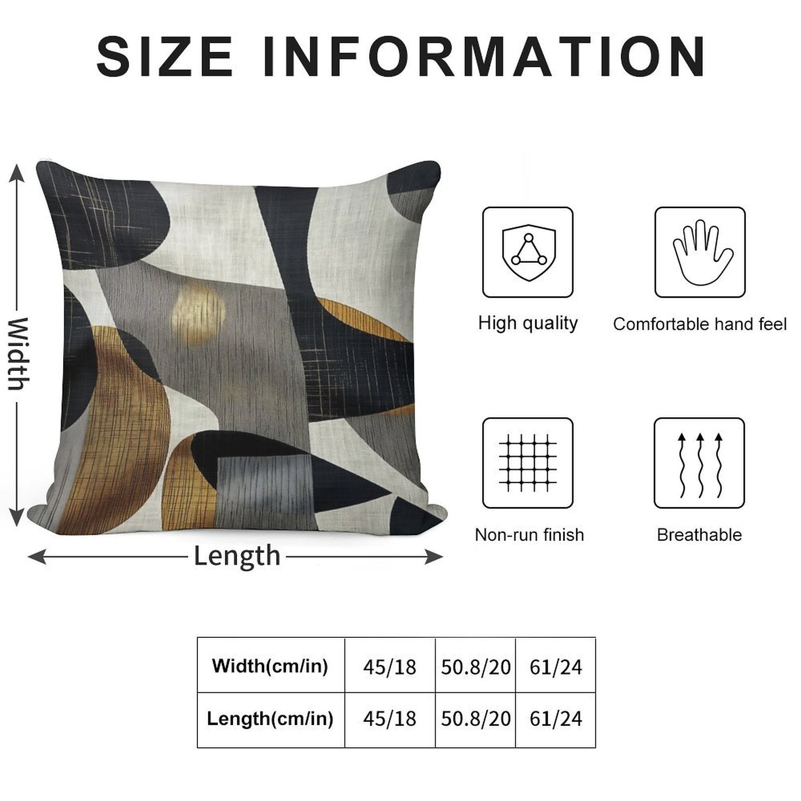 Abstract Geometric Art Soft Short Plush Fabric Throw Pillow