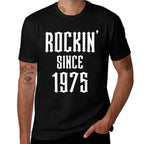 50 Year Old Classic Rock 1975 50th Birthday  Ribbed Collar T-Shirt