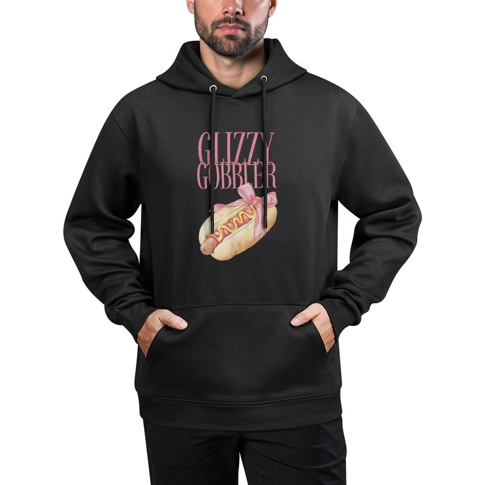 Glizzy Gobbler Coquette Funny Adult Unhinged Humor Adjustable Hood Hoodie