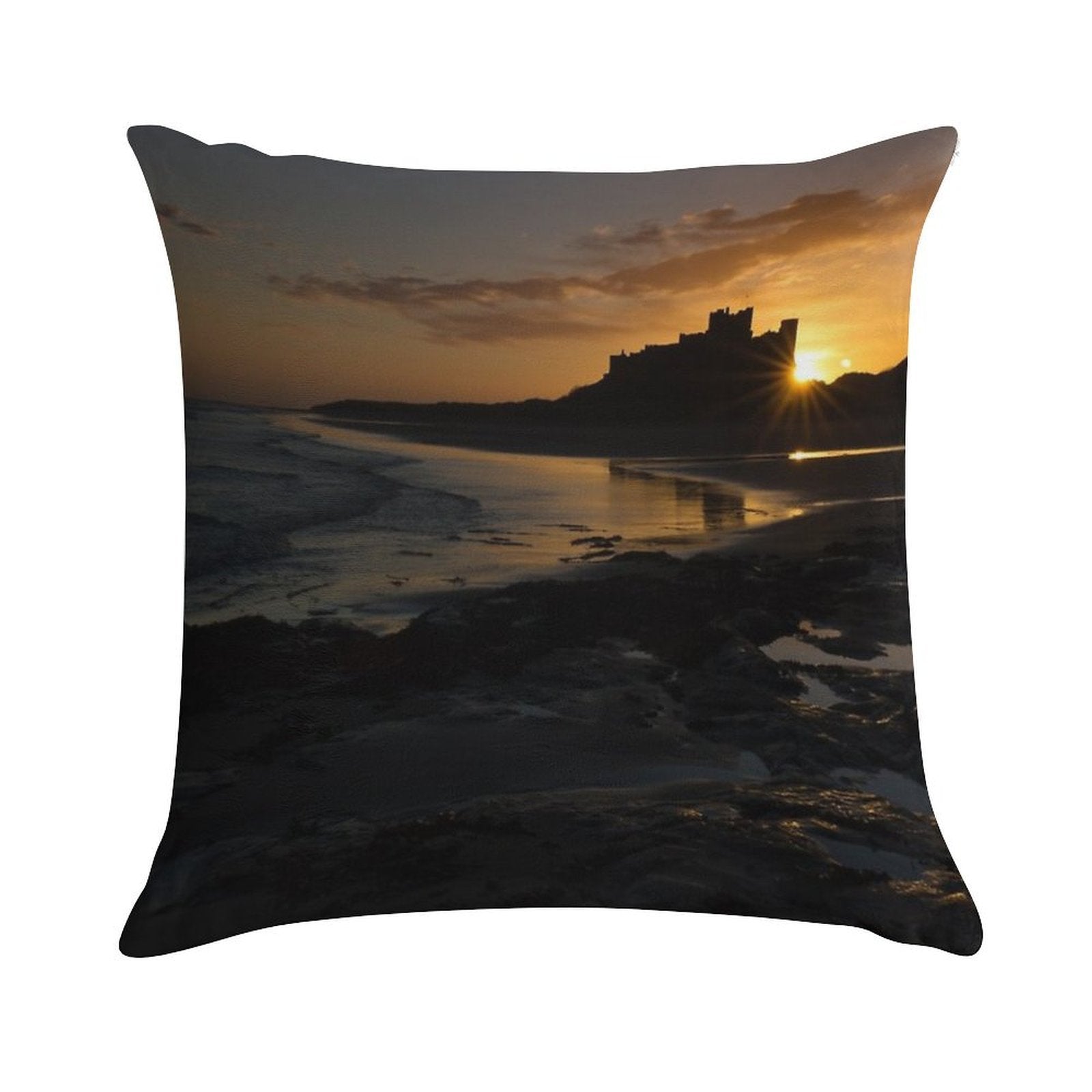 Bamburgh Castle - Sunrise Soft Multiple Sizes Throw Pillow
