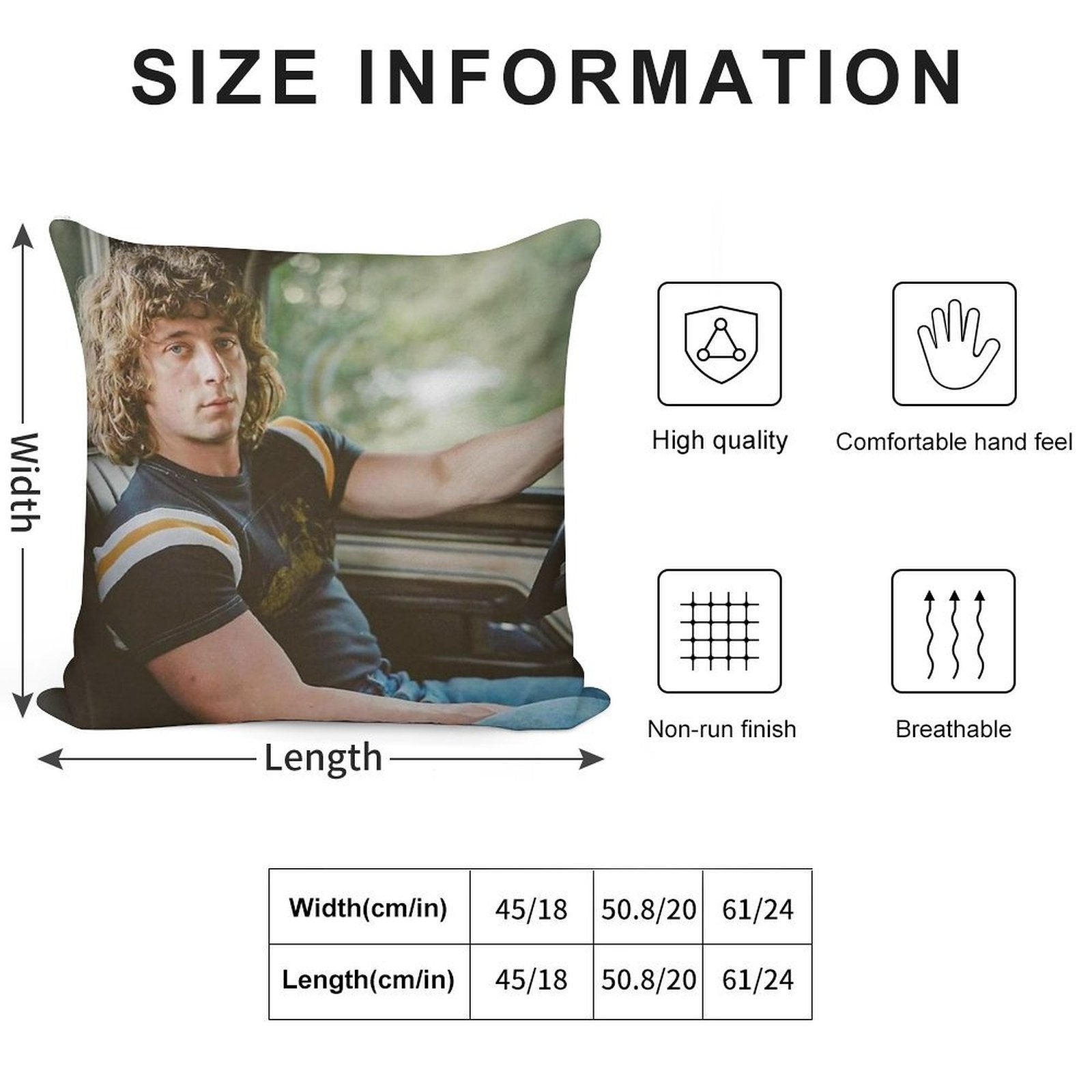 Jeremy Allen White Vintage Soft High-Density Material Throw Pillow