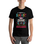 Funny Awesome August 2000 Vintage 21st Birthday  Wrinkle-resistant T-Shirt