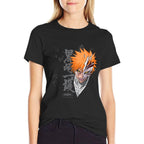 Bleach Ichigo Transform Splatter Pattern Anime  Durable T-Shirt