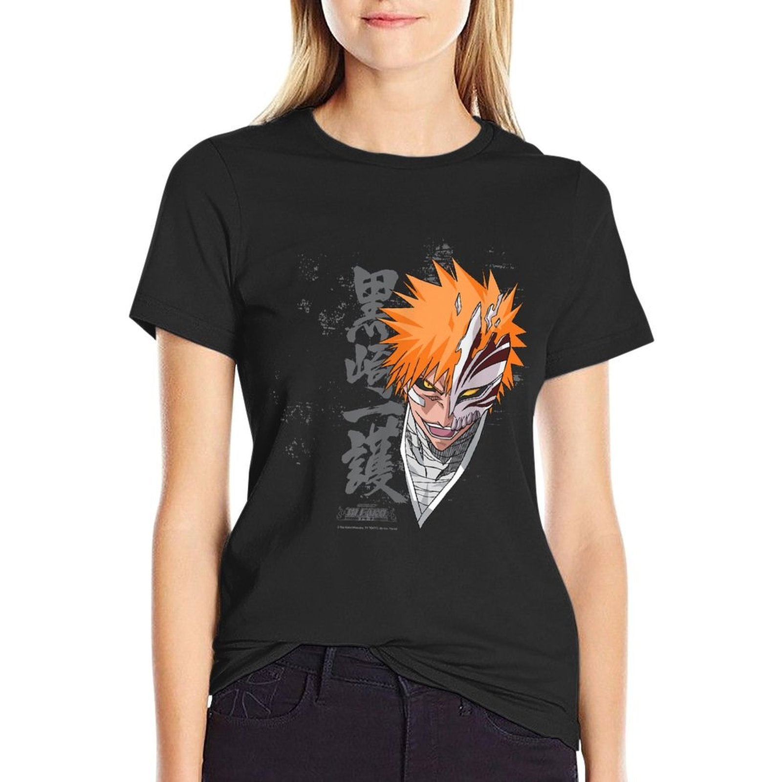 Bleach Ichigo Transform Splatter Pattern Anime  Durable T-Shirt