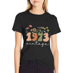 50 Years Old Vintage 1973 50th Birthday Wildflower Women  Tagless Design T-Shirt