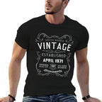 50th Birthday Funny April 1971 Vintage Retro  Moisture-wicking T-Shirt