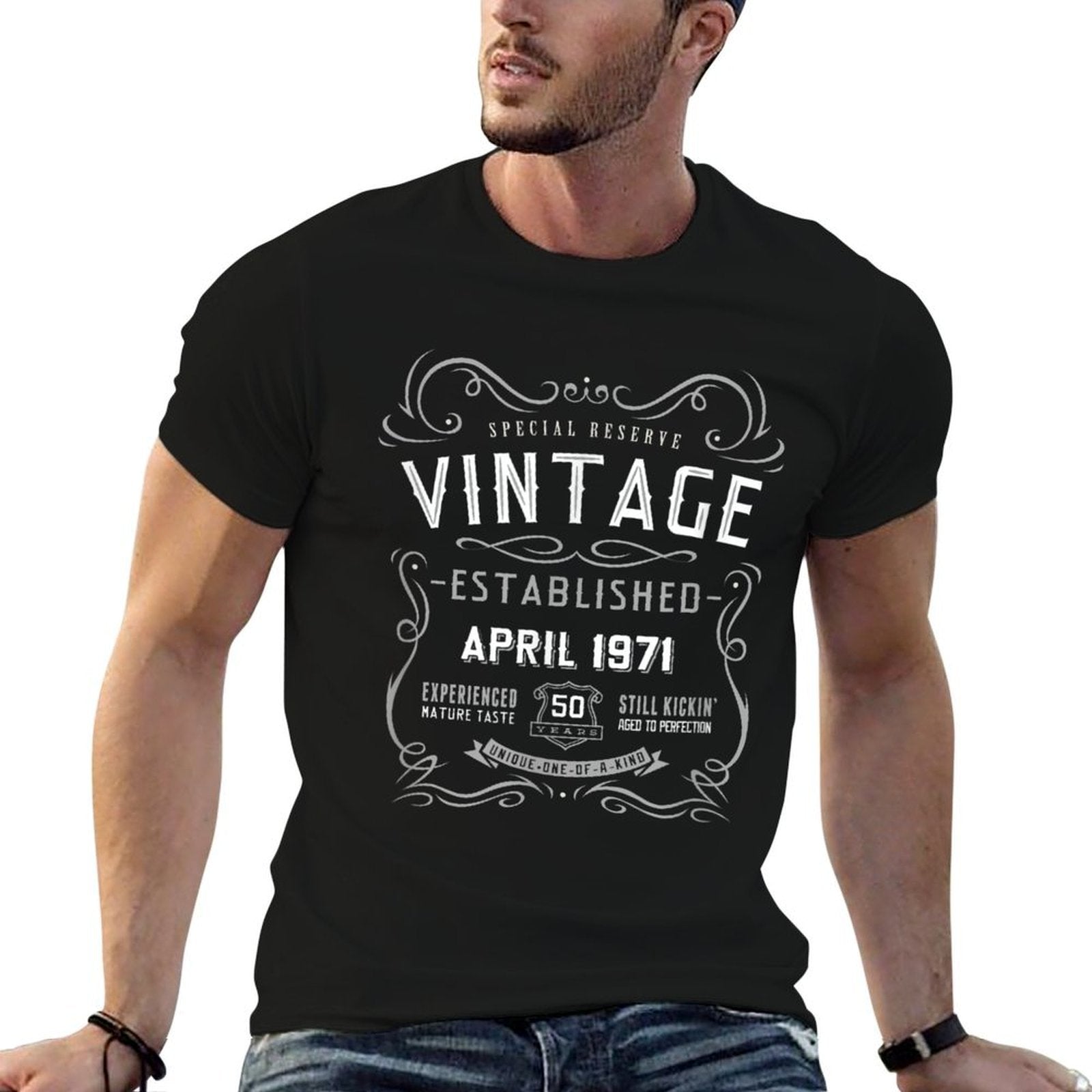 50th Birthday Funny April 1971 Vintage Retro  Moisture-wicking T-Shirt