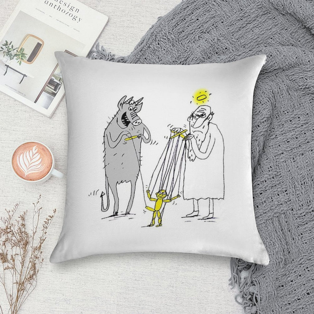 Who Pulls Which String Soft Warmth Comfort Throw Pillow