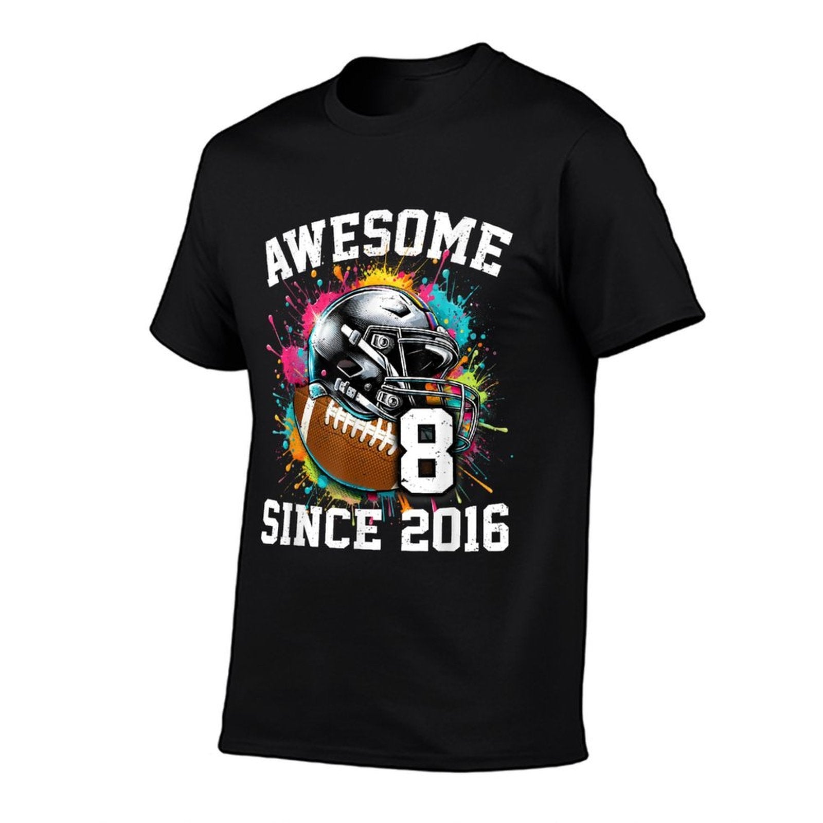 8th Birthday Football 8 Years Old Awesome Since 2016  Stretchy T-Shirt
