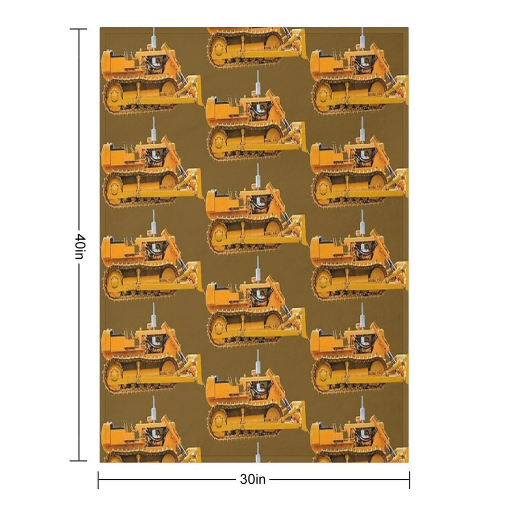 Yellow Bulldozer Velvety-soft Throw Blanket