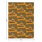 Yellow Bulldozer Velvety-soft Throw Blanket