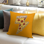 Thunder Cheesy Pizza Soft Durable Construction Throw Pillow