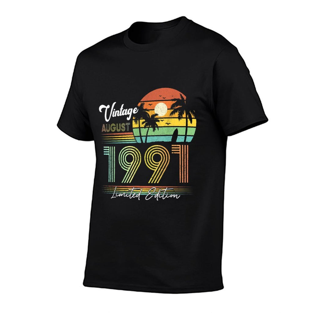 30 Yrs Old Vintage August 1991 Limited Edition 30th Birthday  Graphic-printed T-Shirt