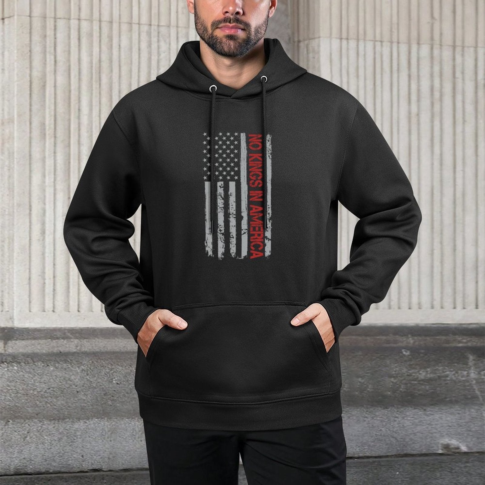 No Kings In America US Vintage Relaxed Fit Hoodie