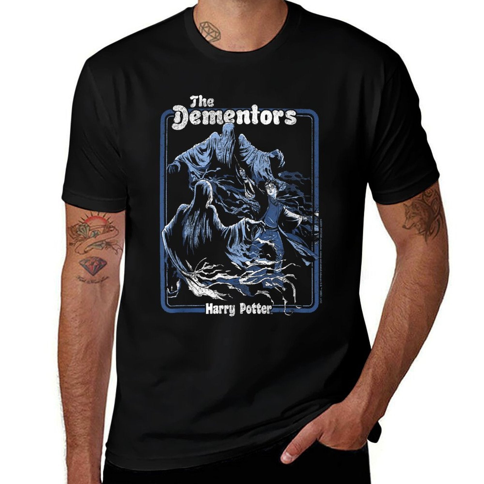 Harry Potter Dementors Kiss Vintage - Black, Classic Fit, Crew Neck,  Graphic-printed T-Shirt
