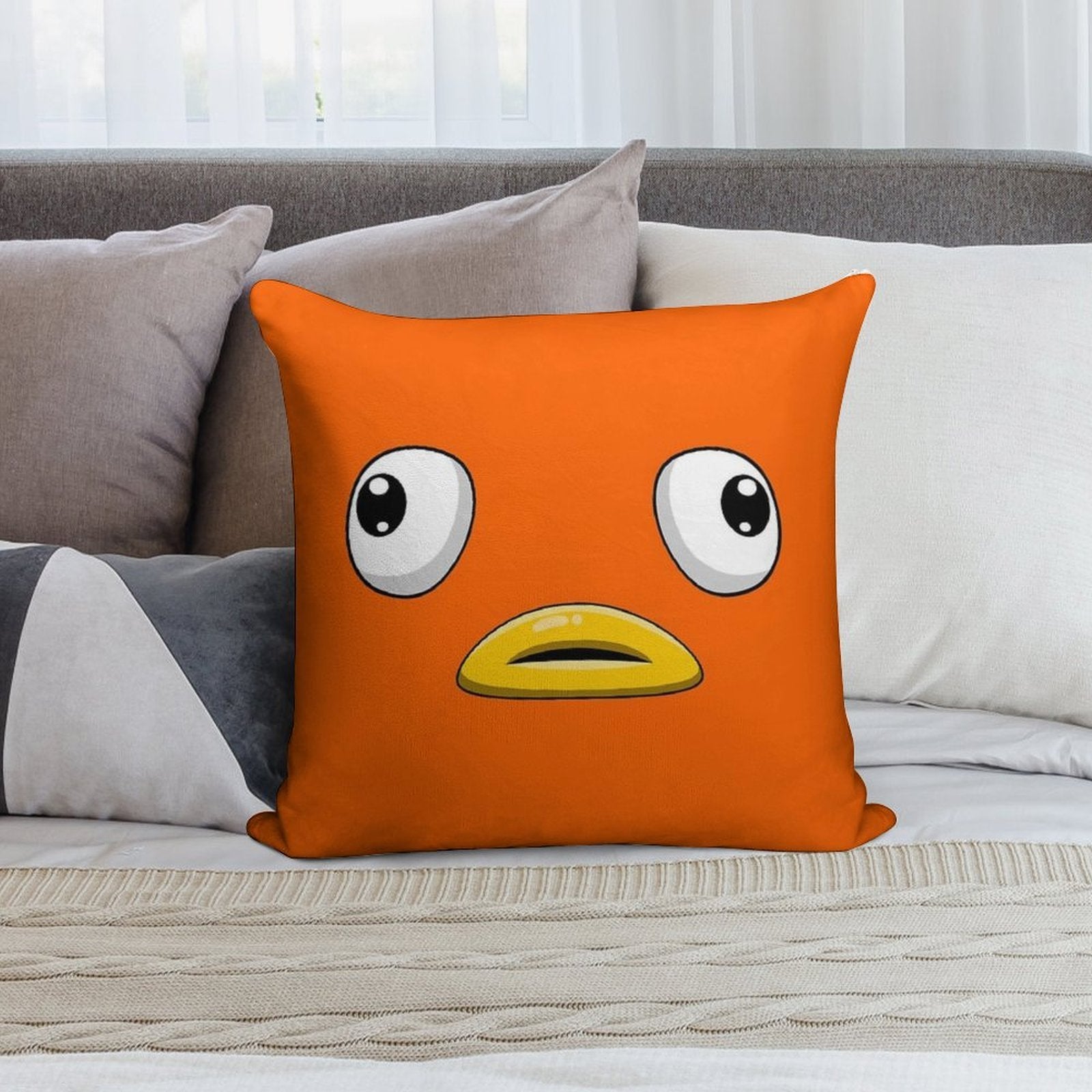 Fishstick Battle Royale Character Cute Face Soft Home Decor Throw Pillow