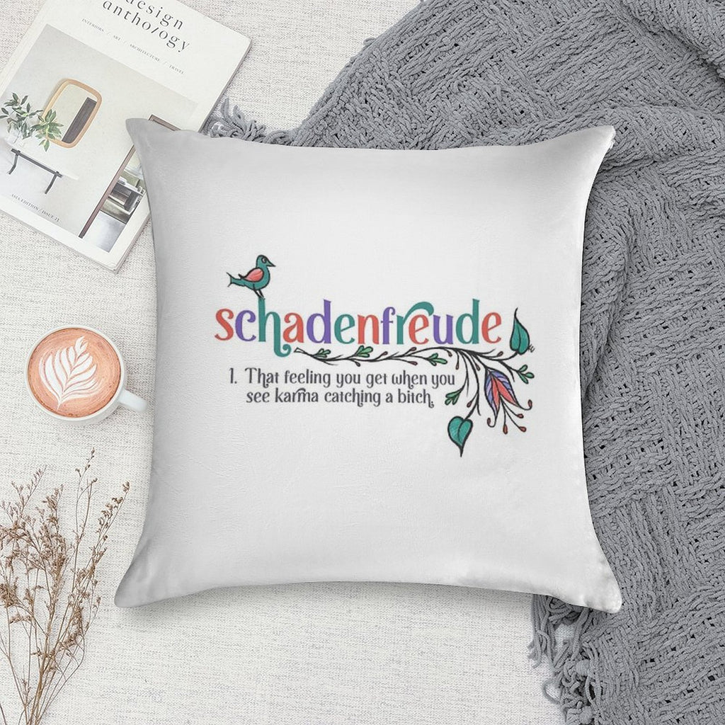Schadenfreude - Definition with German Folk Flowers Soft Warmth Comfort Throw Pillow