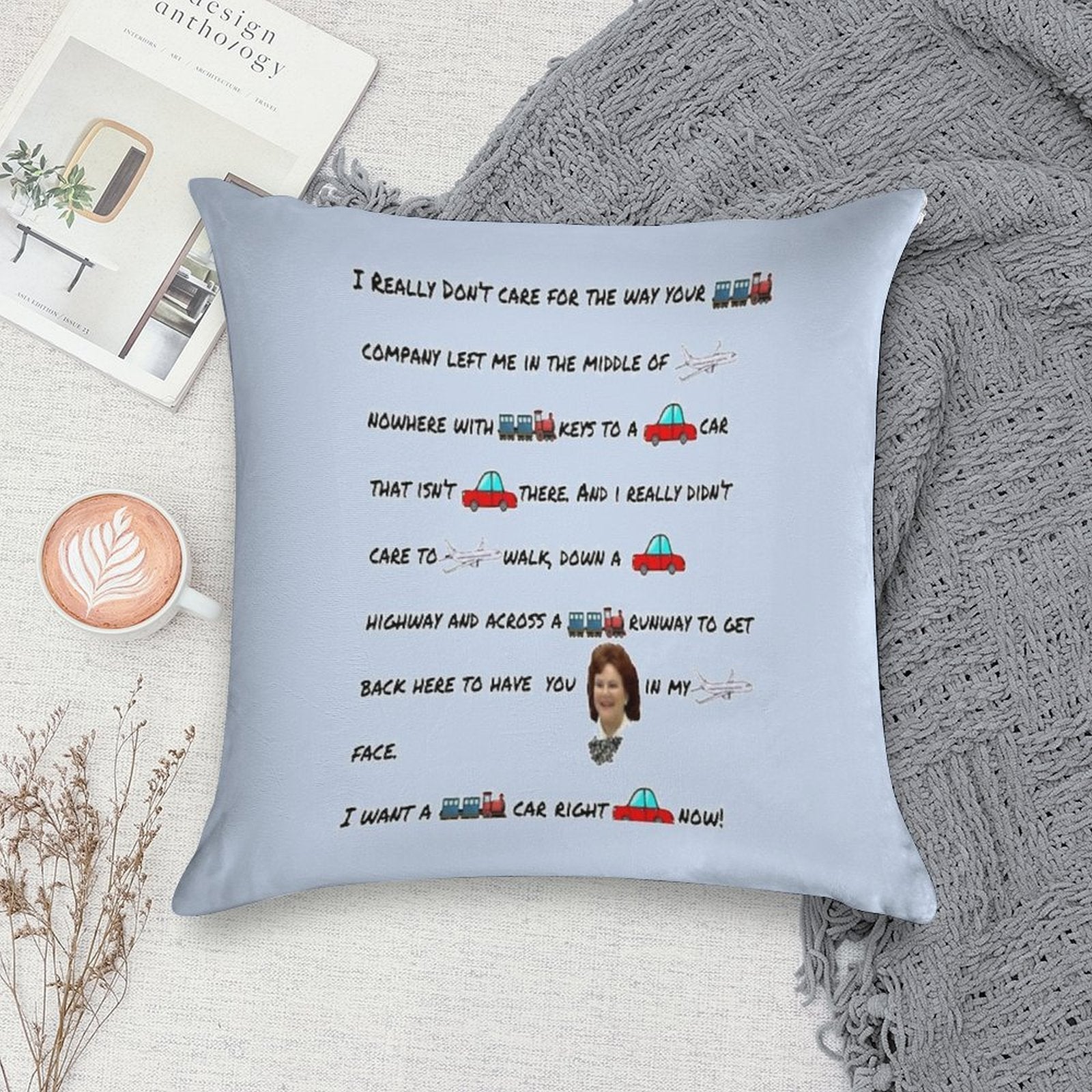 Planes, Trains And Some Automobiles Soft High-Density Material Throw Pillow
