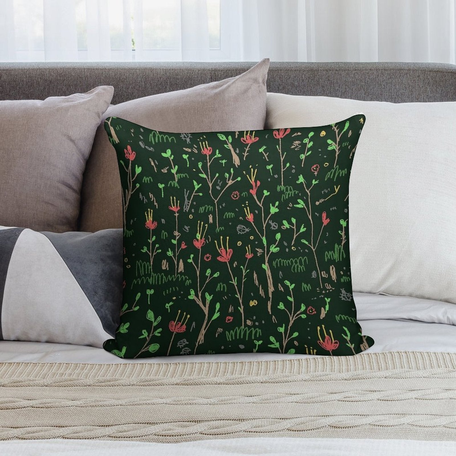 Woodland Floor Soft Gift Ready Throw Pillow