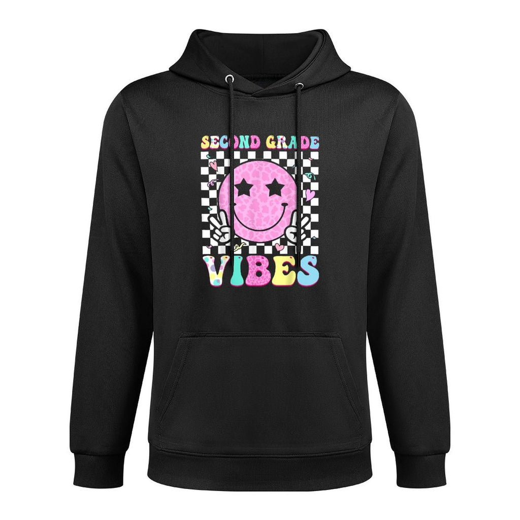 Second Grade Vibes Groovy Back to School 2nd Grade Girls Kid Colorfast Hoodie