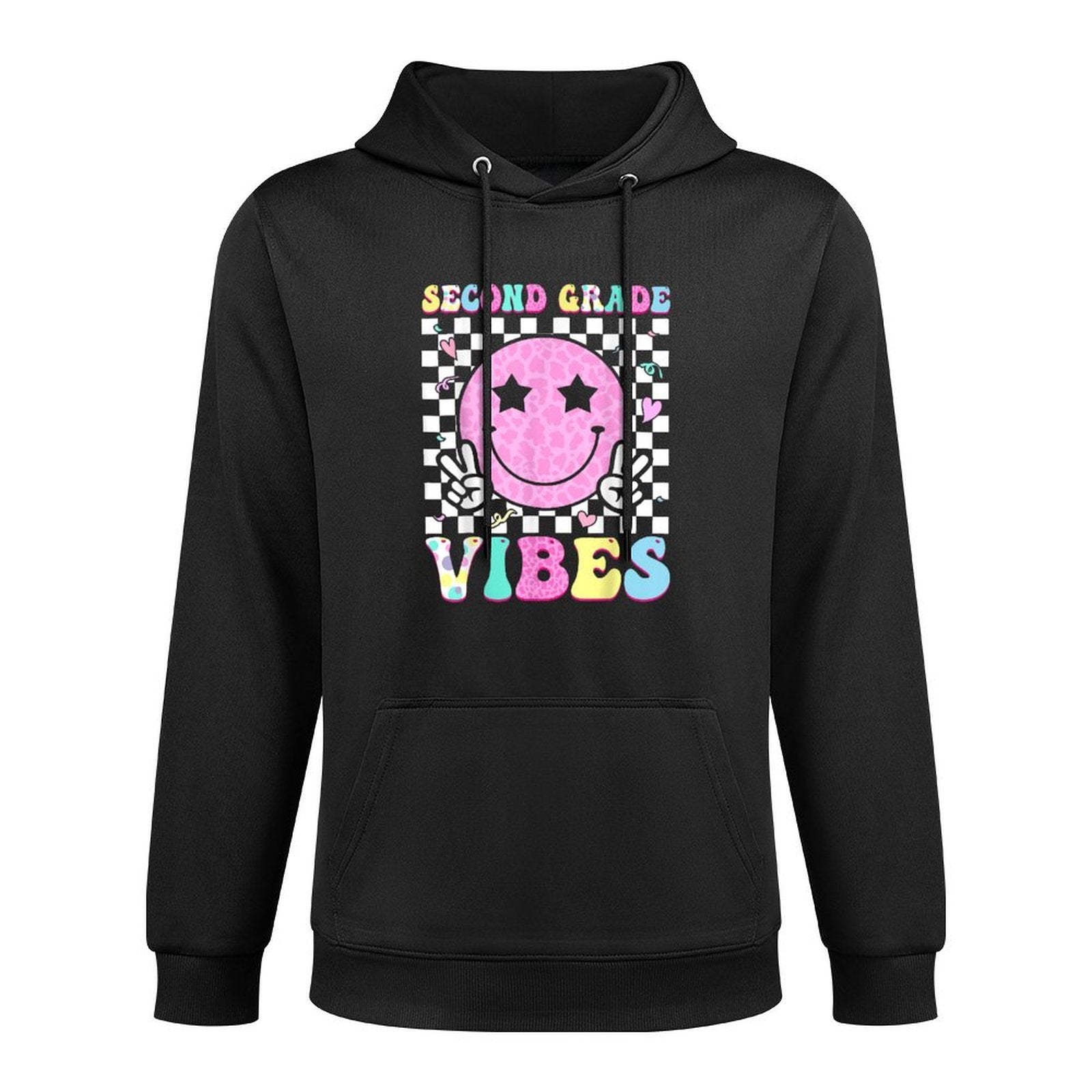 Second Grade Vibes Groovy Back to School 2nd Grade Girls Kid Colorfast Hoodie