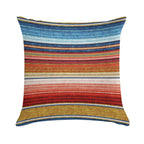 Serape Stripe - Orange And Blue Soft Home Decor Throw Pillow