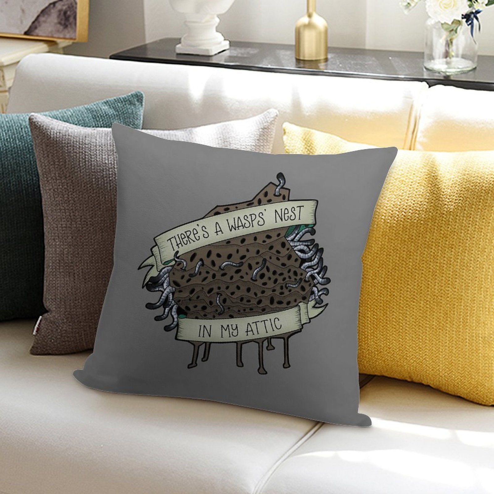 There's A Wasps' Nest in My Attic Soft Easy Maintenance Throw Pillow