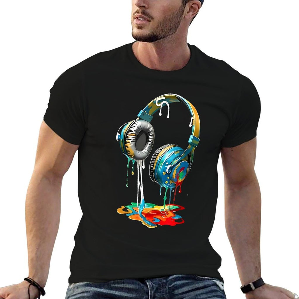 Colorful Headphones Music Lover Gifts Musican Music DJs  Graphic-printed T-Shirt