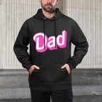 Dad Pink & White Overlapping Font Halloween Costume Adjustable Hood Hoodie