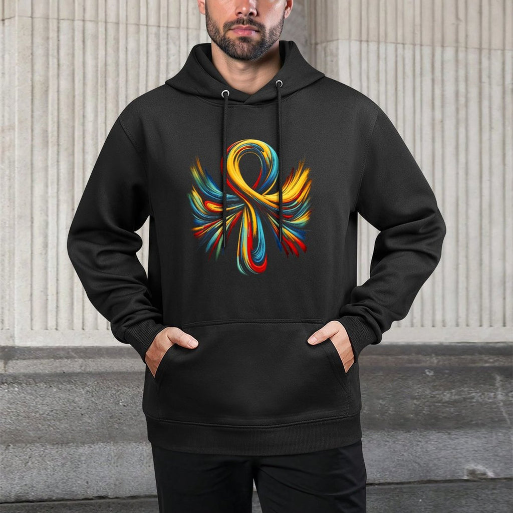 Cool Egypt Ankh Key of Life Symbol In Abstract Art Style Machine Washable Hoodie